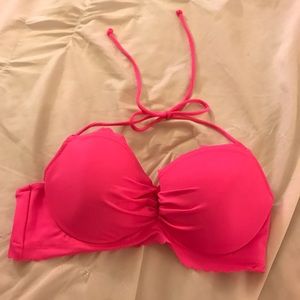 PINK Hot Pink Halter Bikini Top